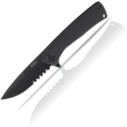 ANVKnives Zatvárací nôž Z100 Sleipner/G10 DLC, zúbkovaný - čierny (ANVZ100-038)