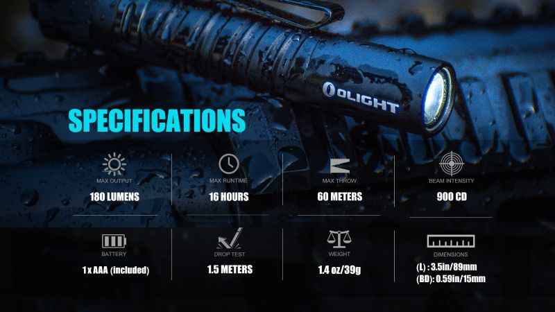 OLIGHT Svietidlo I3T EOS EDC 180 lm - pinwheel blue (OL794)