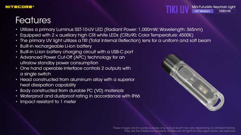 NITECORE Svietidlo TIKY UV -  transparent (NC-TIKI-UV)