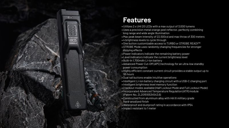 NITECORE Svietidlo EDC25 - black (NC-EDC25)