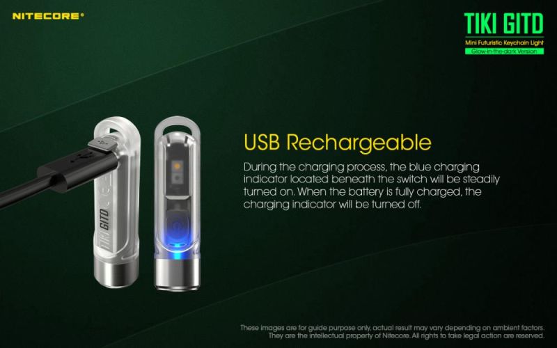 NITECORE Svietidlo TIKI GITD USB-C - green (NC-TIKI-GITD V2)