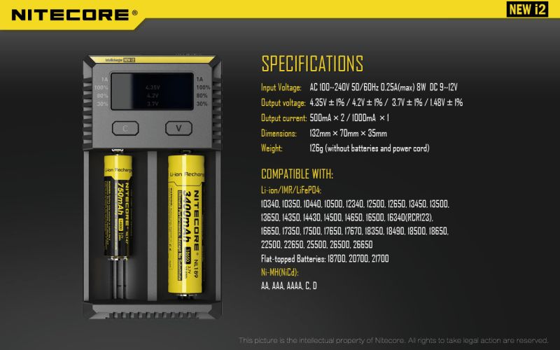 NITECORE Nabíjačka NEW i2 - black (NCx-i2NEW)