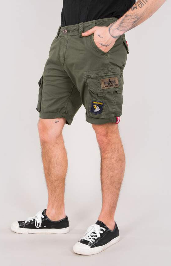 ALPHA INDUSTRIES Krátke nohavice Crew Patch, dark olive, 186209/142