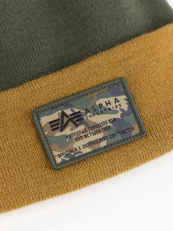 ALPHA INDUSTRIES Čiapka Crew C Label Beanie - dark olive (148912/142)