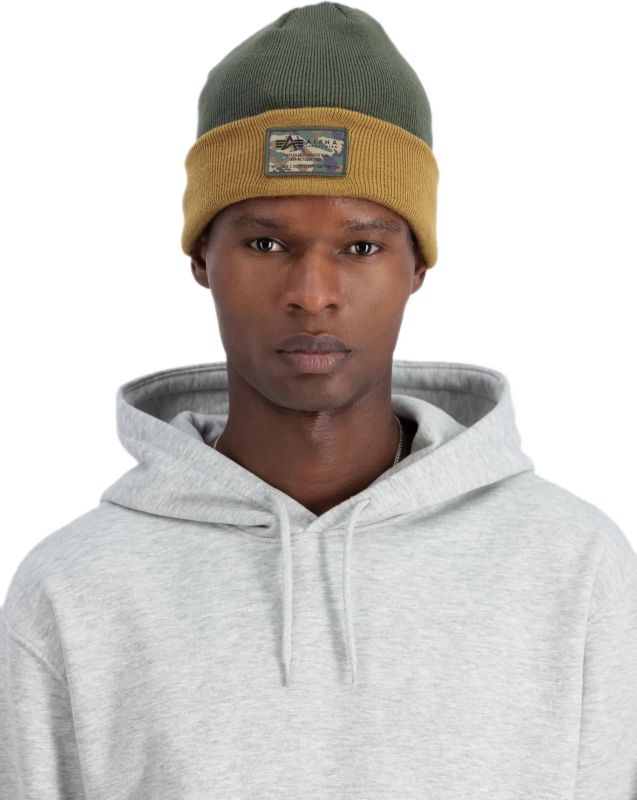 ALPHA INDUSTRIES Čiapka Crew C Label Beanie - dark olive (148912/142)