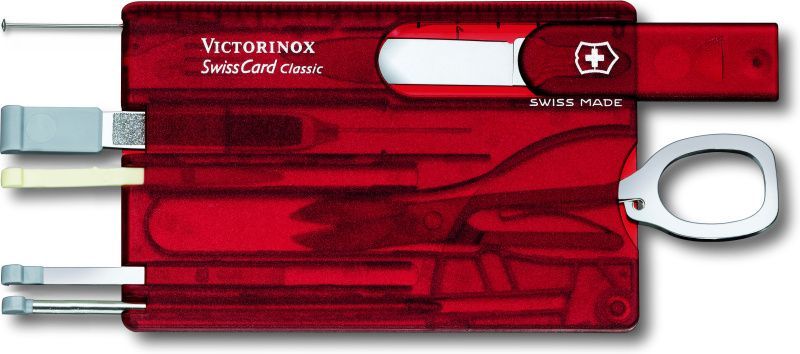 VICTORINOX SWISS CARD - červená transparentná (0.7100.T)