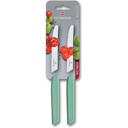 VICTORINOX Nôž SwissModern príborový 11cm, 2ks - mint green (6.9006.11W41B)