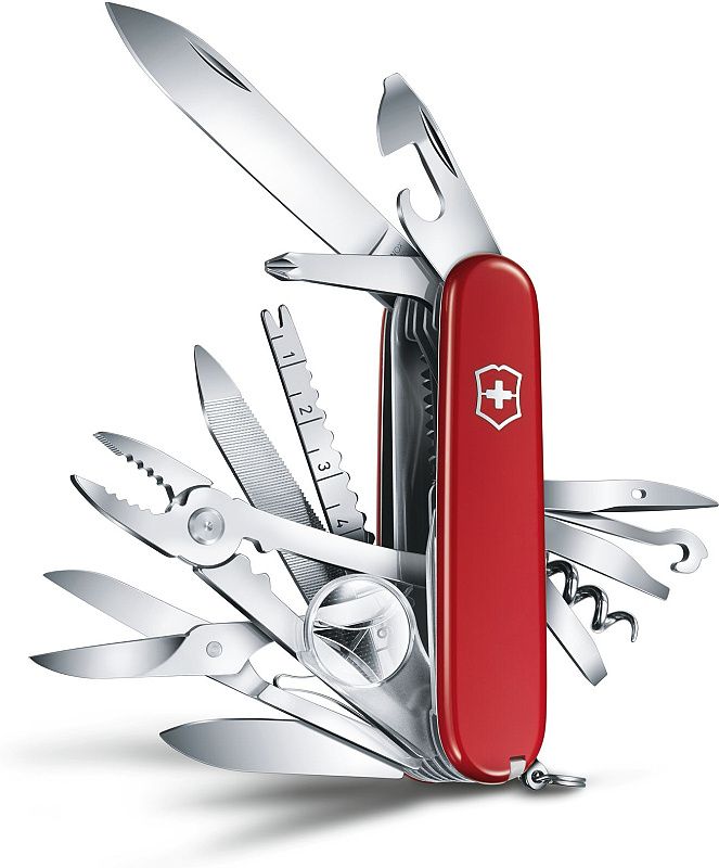 VICTORINOX Zatvárací nôž SWISS CHAMP - červený (1787864)