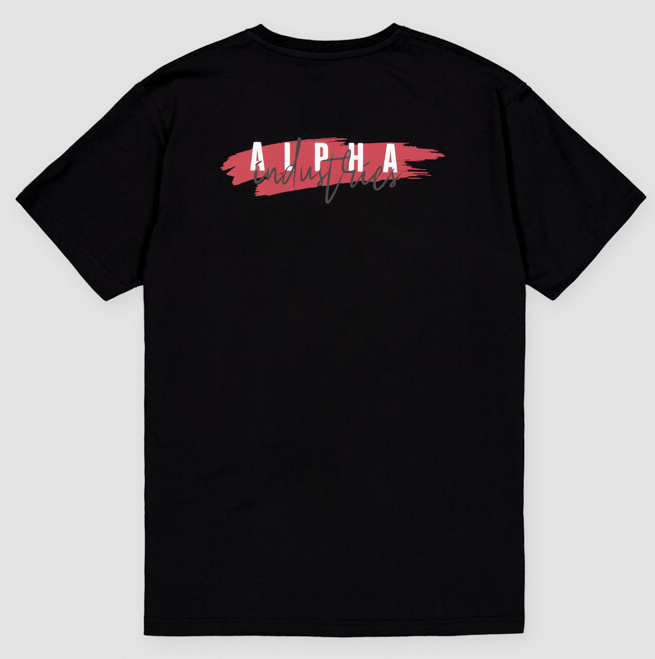 ALPHA INDUSTRIES Tričko Signature Puff Print BP - black (148523/03)