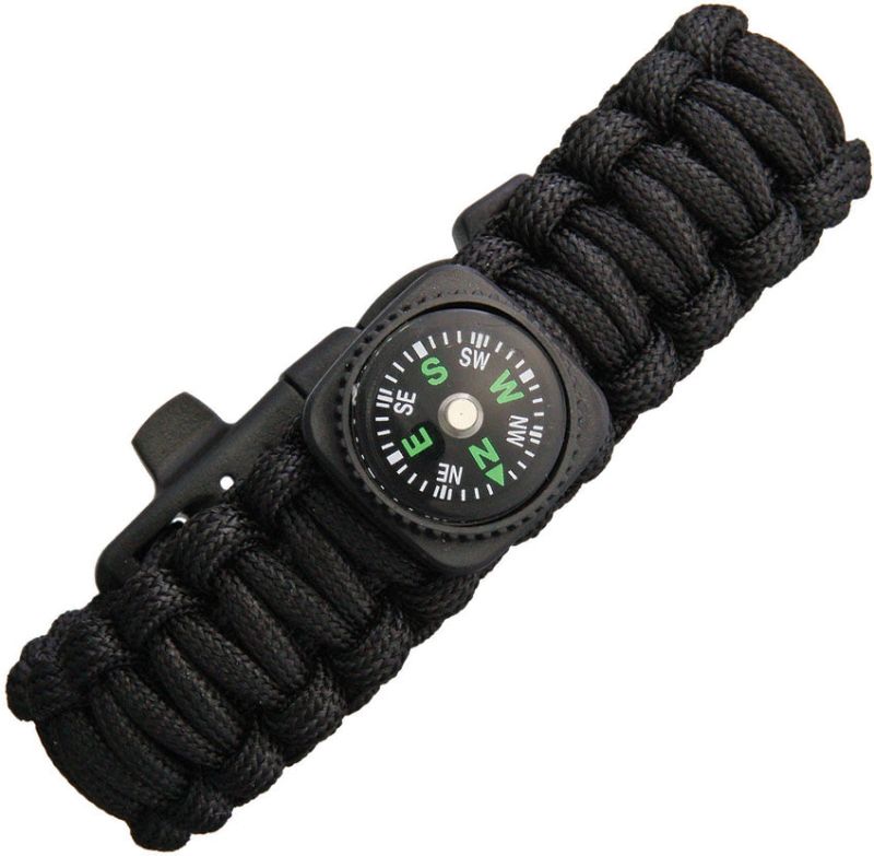 EXPLORER Paracord náramok s kompasom - black (EXP61)