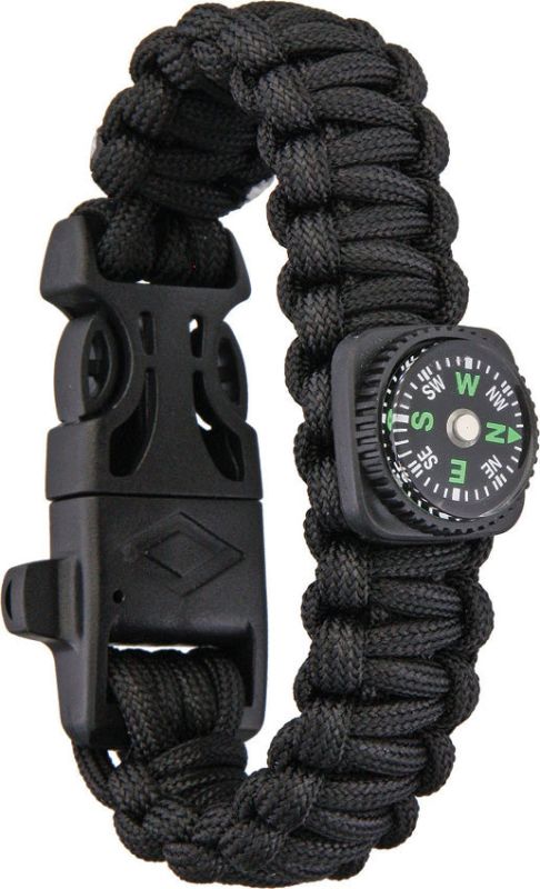 EXPLORER Paracord náramok s kompasom - black (EXP61)