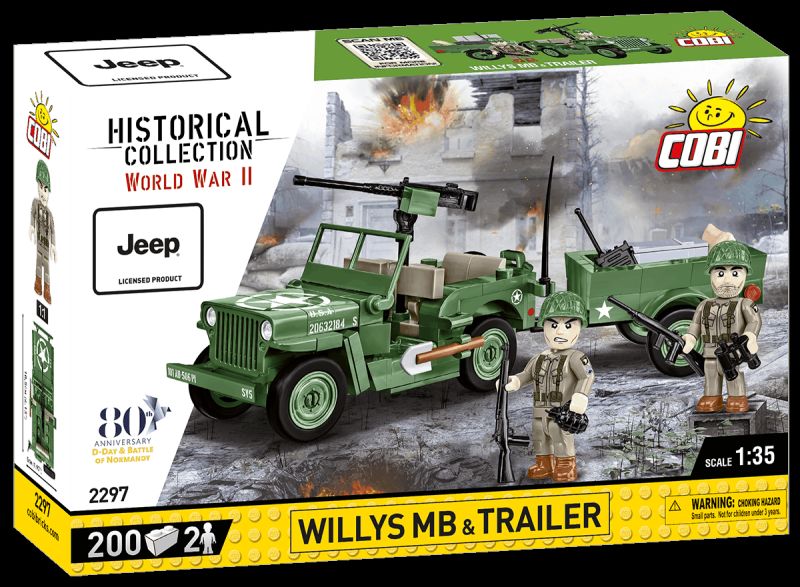 COBI Stavebnica HC WW2 Willys MB & Trailer (COBI-2297)