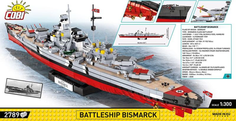 COBI Stavebnica HC WW2 Battleship Bismarck (COBI-4841)