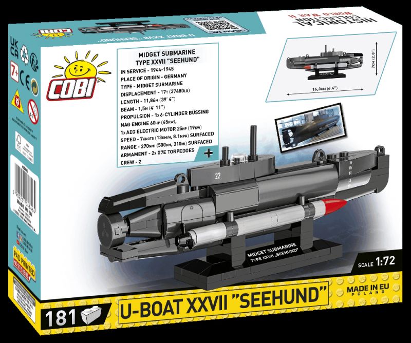 COBI Stavebnica HC WW2 U-Boat XXVII Seehund (COBI-4846)