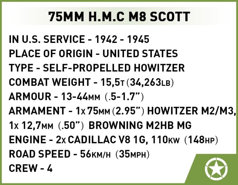 COBI Stavebnica HC WW2 H.M.C M8 Scott (COBI-2279)