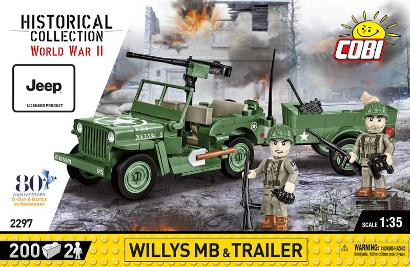 COBI Stavebnica HC WW2 Willys MB & Trailer (COBI-2297)