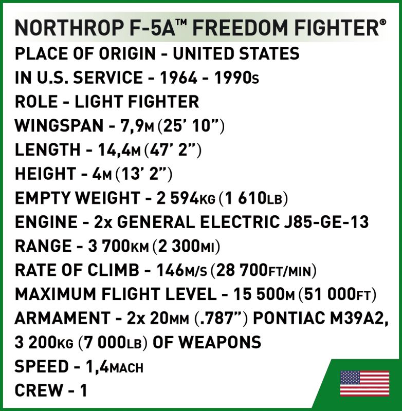 COBI Stavebnica HC VW Northrop F-5A Freedom Fighter (COBI-2425)