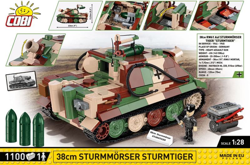 COBI Stavebnica HC WW2 38 cm Sturmmörser Sturmtiger (COBI-2585)