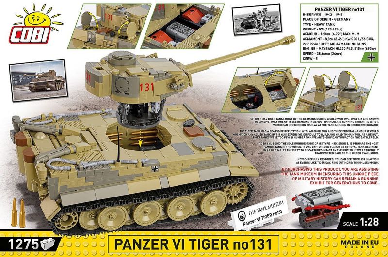 COBI Stavebnica HC WW2 Panzer VI Tiger no131 (COBI-2588)