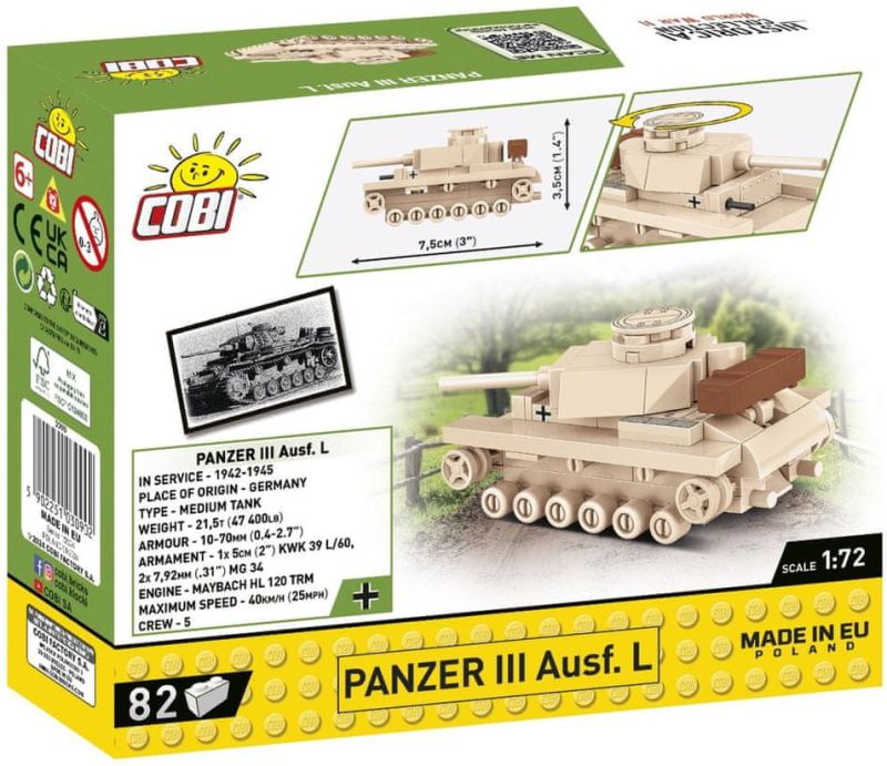 COBI Stavebnica HC WW2 Panzer III Ausf.L 1:72 (COBI-3090)