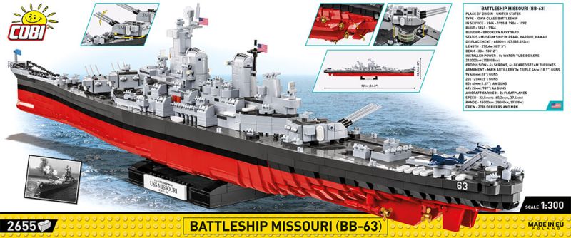 COBI Stavebnica HC WW2 Battleship Missouri (BB-63) (COBI-4837)