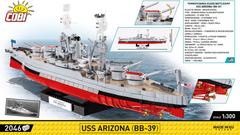 COBI Stavebnica HC WW2 USS Arizona (BB-39) (COBI-4843)