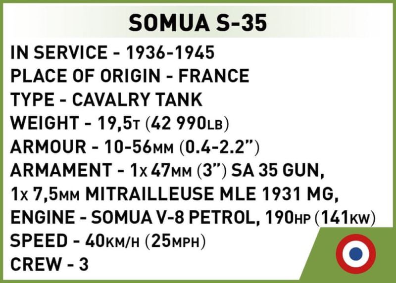 COBI Stavebnica HC WW2 Somua S-35 1:72 (COBI-3093)