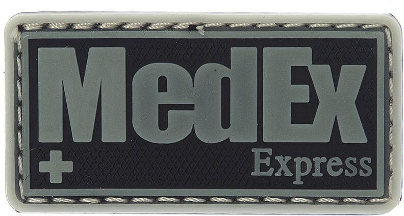 3D PVC Nášivka/Patch MedEx Express - šedá