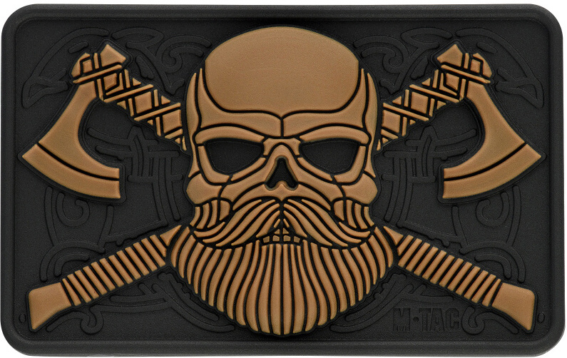 M-TAC 3D PVC Nášivka/Patch Bearded skull - black / coyote (51113205)