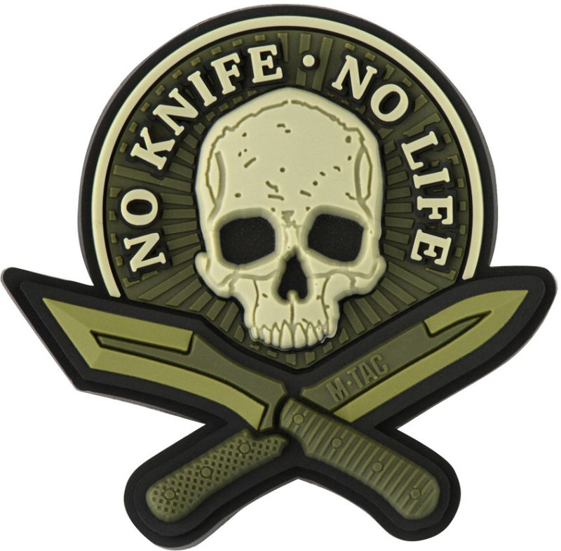 M-TAC 3D PVC Nášivka/Patch No Knife - No Life - olive (51128001)