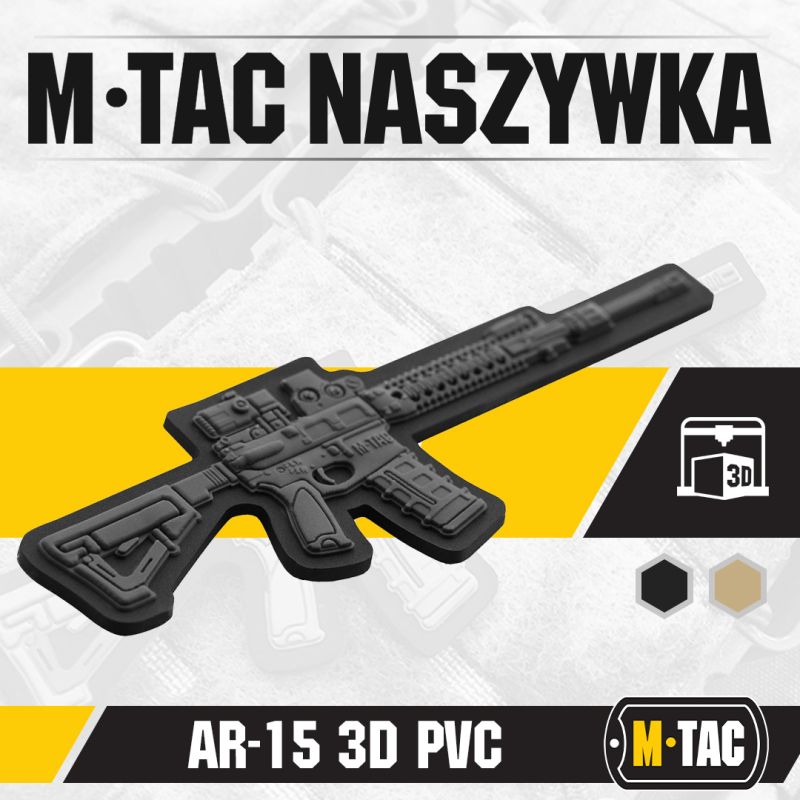 M-TAC 3D PVC Nášivka/Patch AR-15 - šedá (51112012)