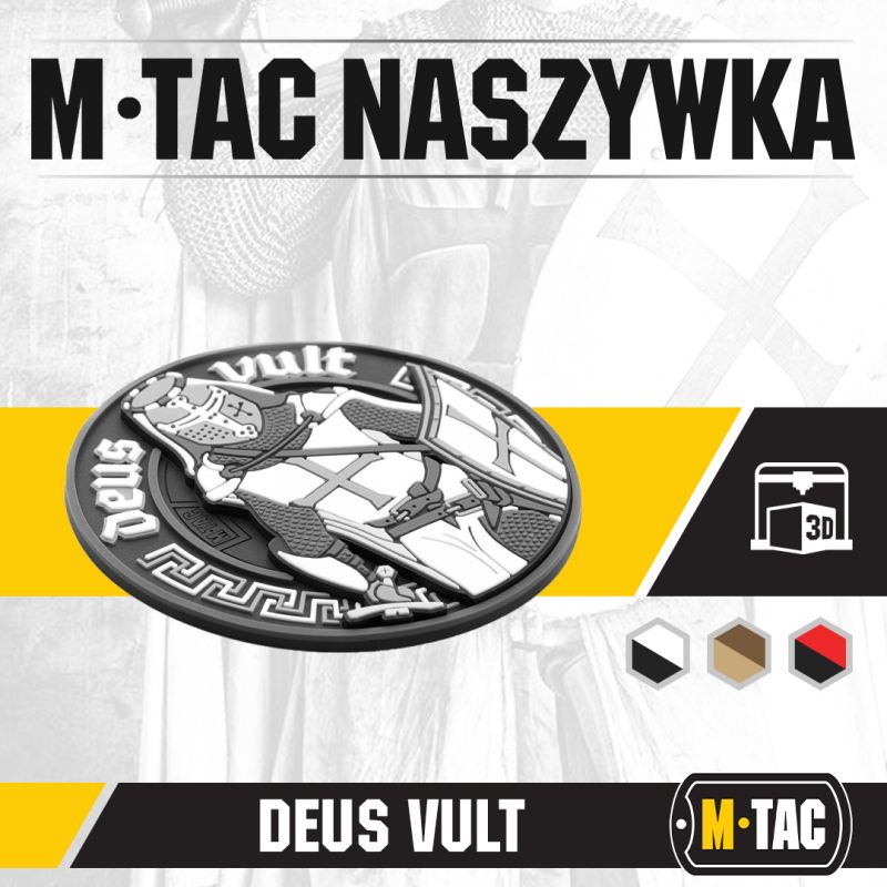 M-TAC 3D PVC Nášivka/Patch Deus Vult - čierna (51116236)