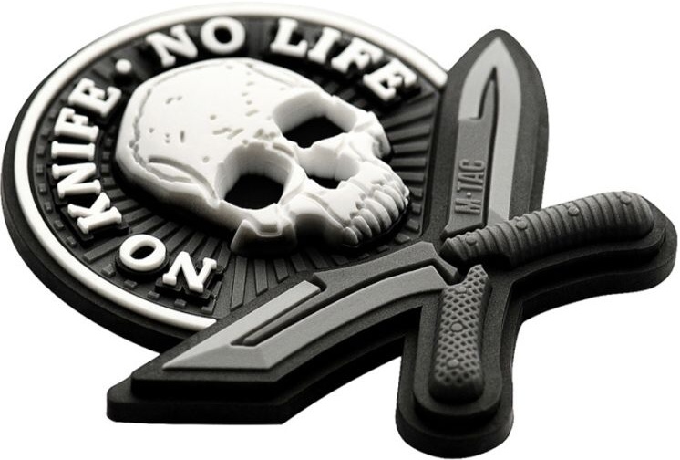 M-TAC 3D PVC Nášivka/Patch No Knife - No Life - black / white (51128236)