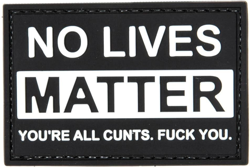 GFC 3D PVC Nášivka/Patch No Lives Matter - white / black