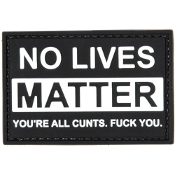 GFC 3D PVC Nášivka/Patch No Lives Matter - white / black