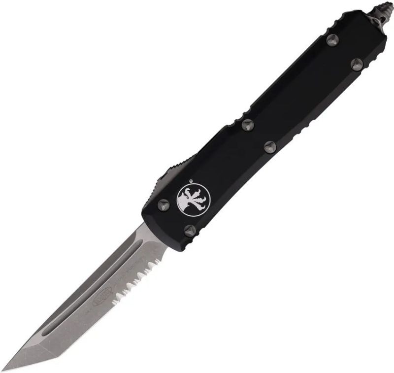 MICROTECH Zatvárací nôž Ultratech OTF Auto T/E serrated - black (MCT12311AP)