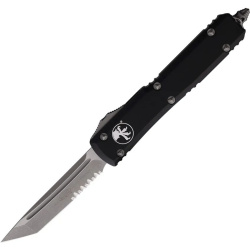 MICROTECH Zatvárací nôž Ultratech OTF Auto T/E serrated - black (MCT12311AP)