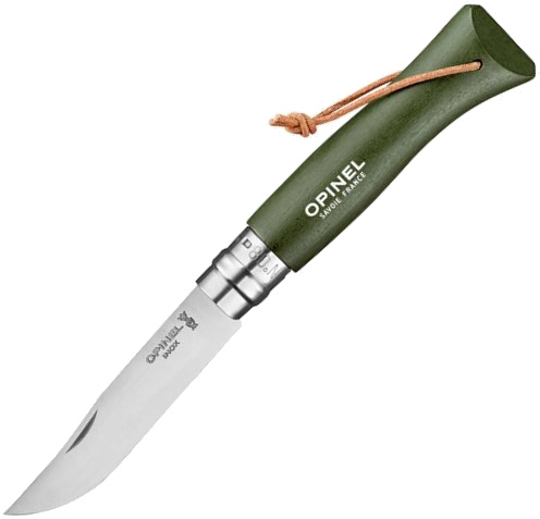 OPINEL Zatvárací nôž N°08 Inox Bushwhacker Khaki - wood (001703)