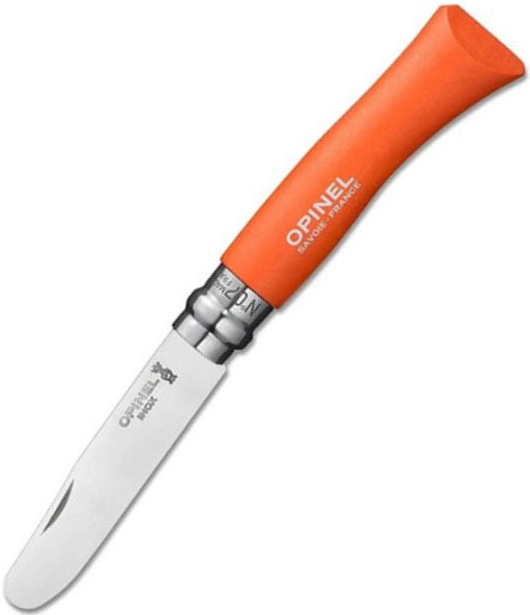 OPINEL Zatvárací nôž N°07 Inox My First Opinel Mandarine - wood (002214)