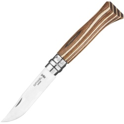 OPINEL Zatvárací nôž N°08 Inox Brown Laminated - birch wood (002388)