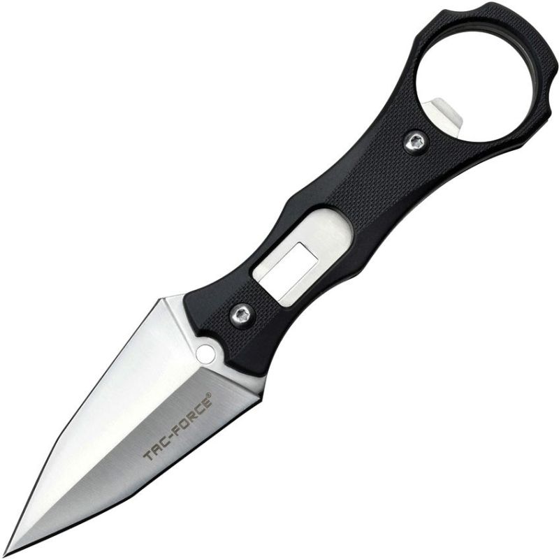 TAC FORCE Nôž s pevnou čepeľou Fixed Blade w/ bottle opener - black (TFFIX020BK)