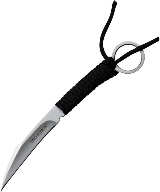 TAC FORCE Nôž s pevnou čepeľou Fixed Blade w/ finger ring - black cord (TFFIX022BK)