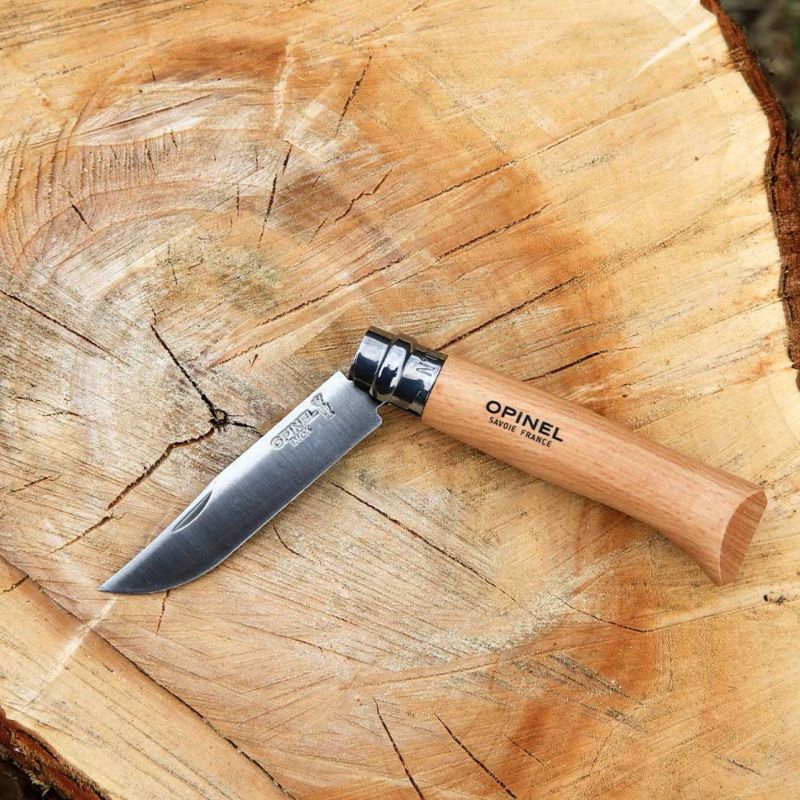 OPINEL Zatvárací nôž N°08 Inox - beech wood (123080)