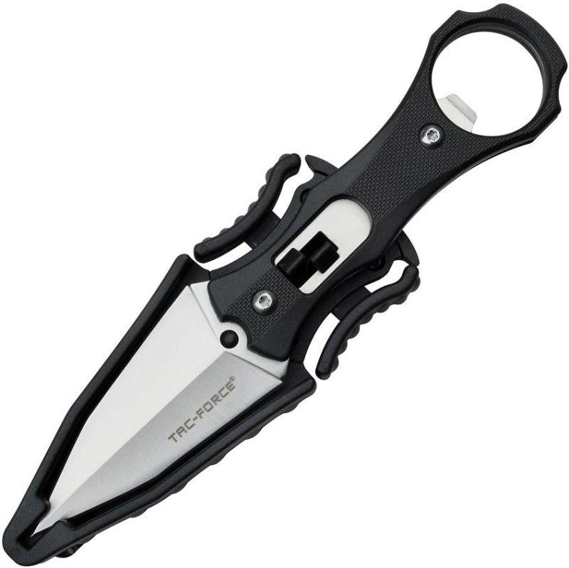 TAC FORCE Nôž s pevnou čepeľou Fixed Blade w/ bottle opener - black (TFFIX020BK)