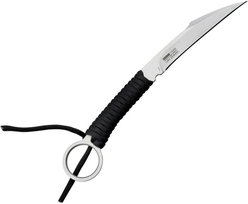 TAC FORCE Nôž s pevnou čepeľou Fixed Blade w/ finger ring - black cord (TFFIX022BK)