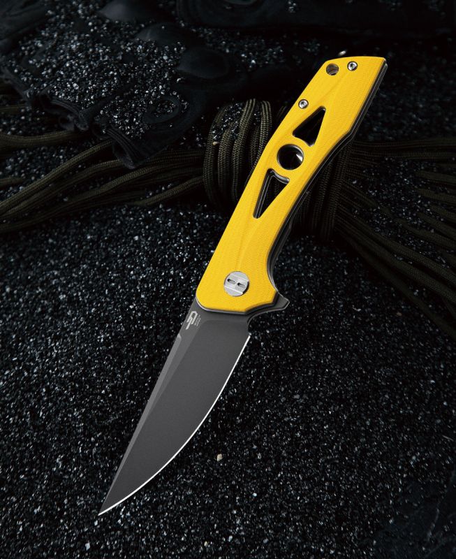 BESTECH Zatvárací nôž EYE OF RA LinerLock Black - yellow (BG23C)