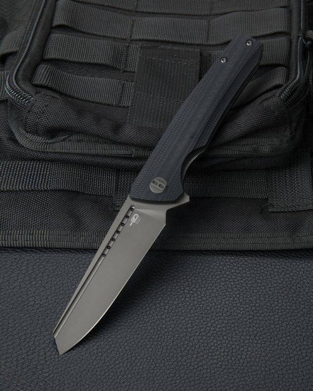 BESTECH Zatvárací nôž SLYTHER LinerLock Grey titanized - black (BG51A-2)