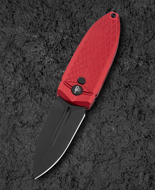 BESTECH Zatvárací nôž QUQU ButtonLock Black - red (BG57B-4)