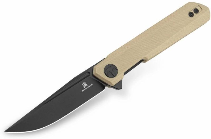 BESTECH Zatvárací nôž MINI DUNDEE LinerLock Black - khaki (BMK03I)