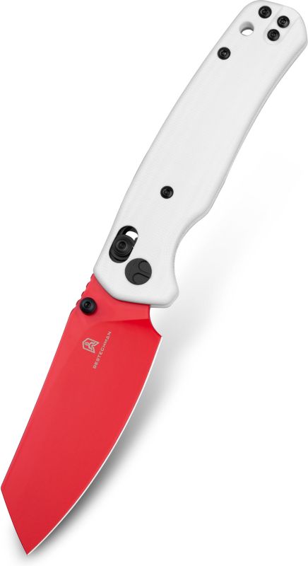 BESTECH Zatvárací nôž CICADA'S WING BarLock Red - white (BMK06G)